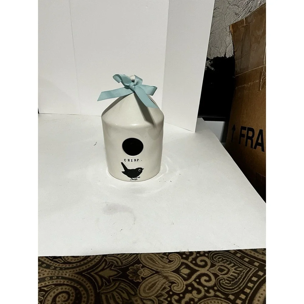 Rae Dunn CHIRP Round BirdHouse Double Sided Birds Branch